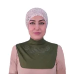 Olive Green Rhinestone High Neck Cover for Women