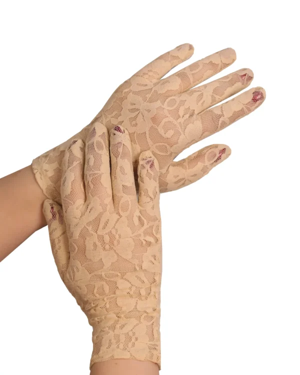 Cotton Dantel Lace Gloves for Women – Elegant Semi sheer Design - Image 2
