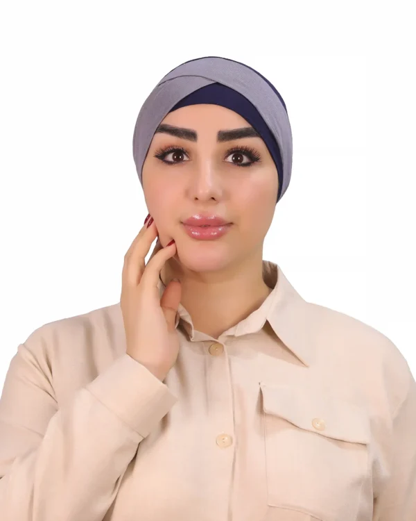 Stylish Two Tone Turban Cap for Women – Soft & Versatile - Image 2