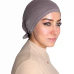 Chic Grey Turban Cap for Women – Minimalist Design, Snug Fit