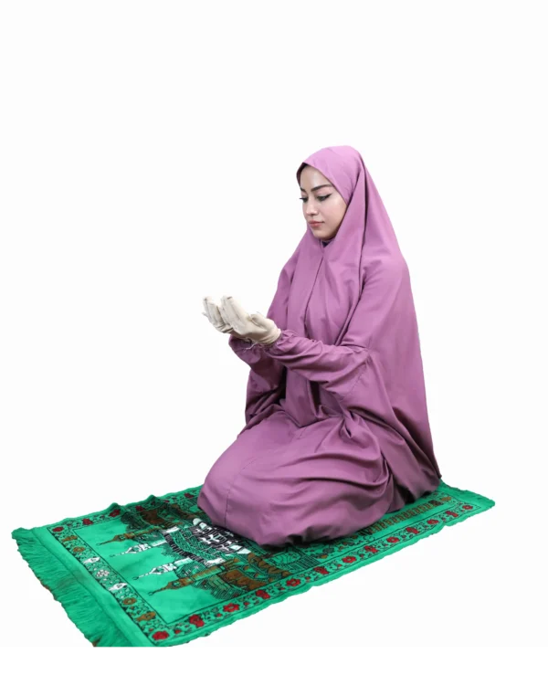 Purple Full Length Prayer Dress with Hijab for Women - Image 3