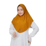 Golden Yellow Chevron Knit Instant Hijab – Stylish & Cozy