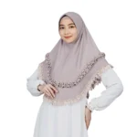 Ribbed Taupe Instant Hijab for Girls – Soft & Elegant Wear