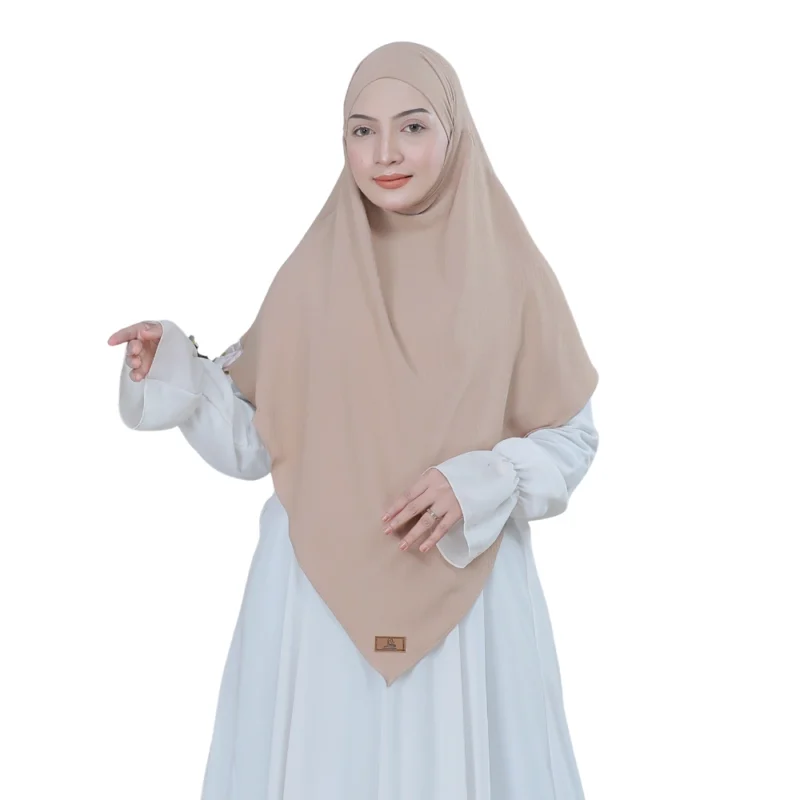 Light Beige Premium Plain Hijab for Girls