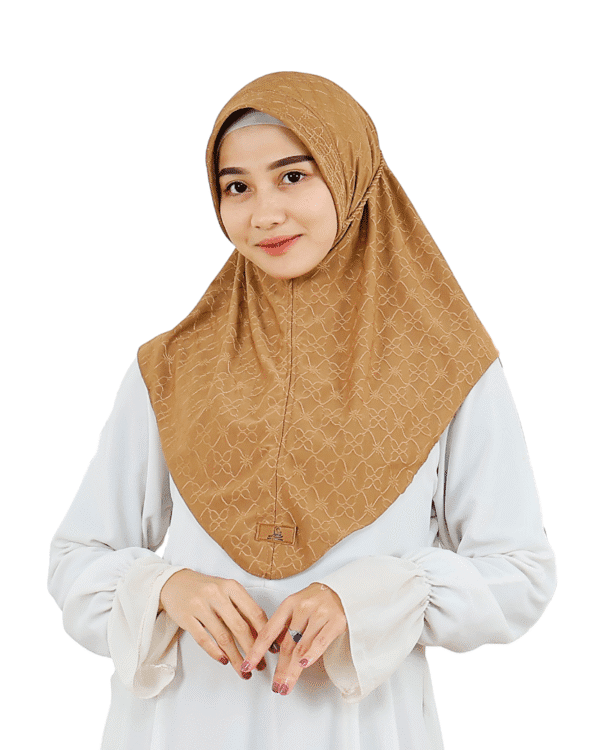 Elegant Patterned Beige Hijab for Girls