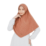Elegant Patterned Terracotta Hijab for Girls – Soft & Stylish Wear