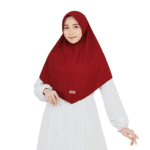 Luxurious Patterned Maroon Hijab for Girls – Elegant & Comfortable Wear