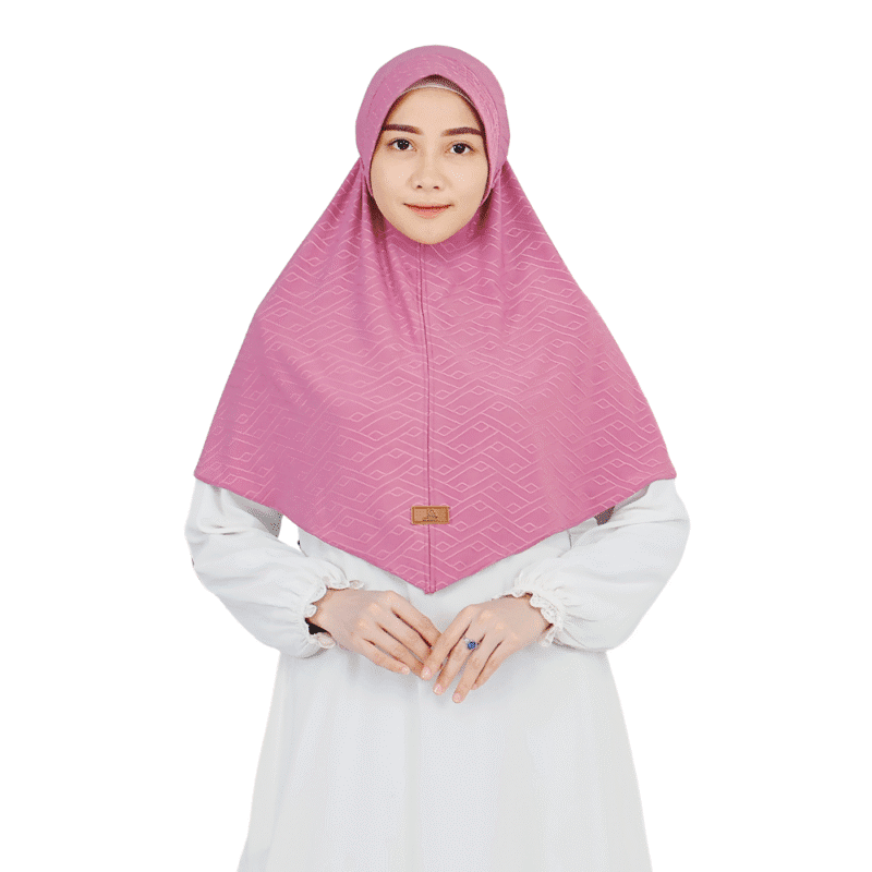 1 Charming Patterned Mauve Hijab for Girls