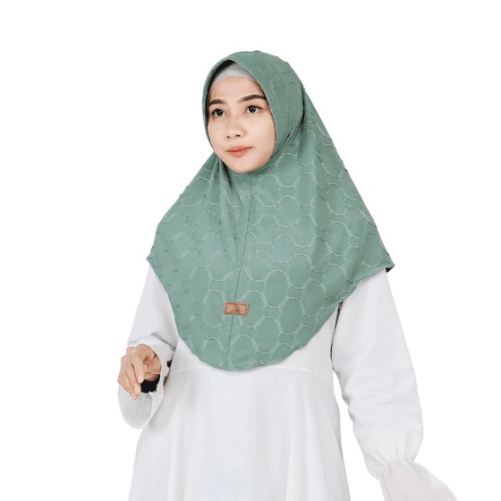 Elegant Patterned Dusty Green Hijab for girls