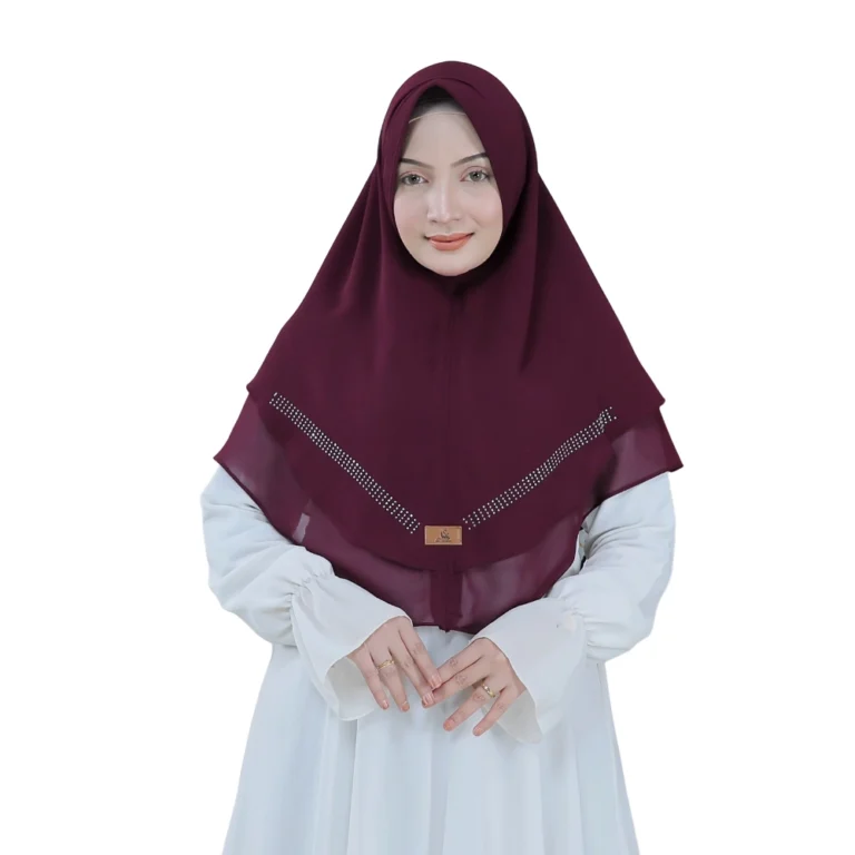 Elegant Maroon Draped Hijab for Girls
