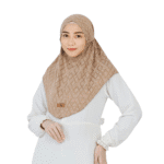 Chic Geometric Patterned Beige Hijab for Girls – Elegant & Modern Wear