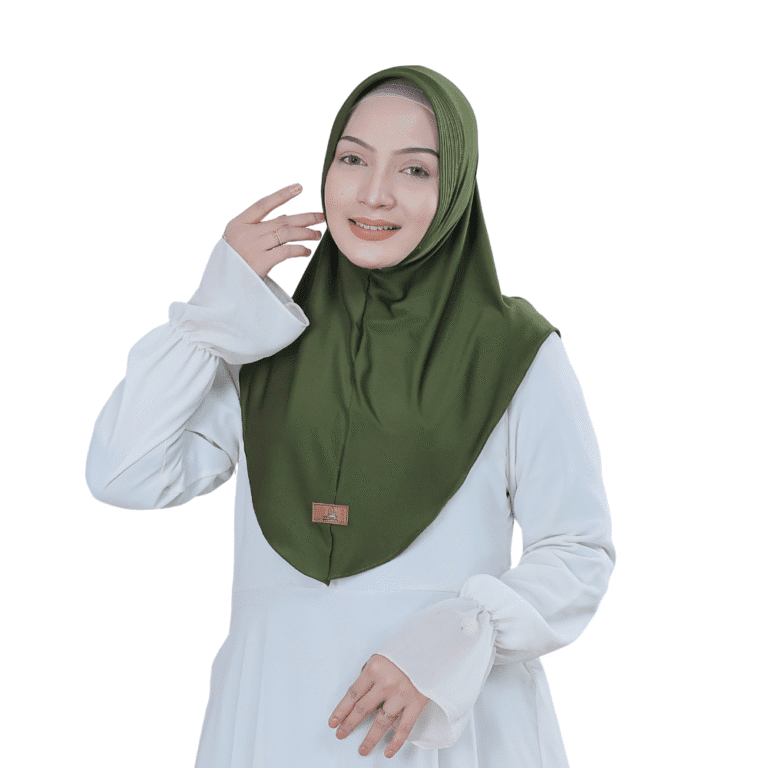 Classic Solid Olive Green Hijab For Girls