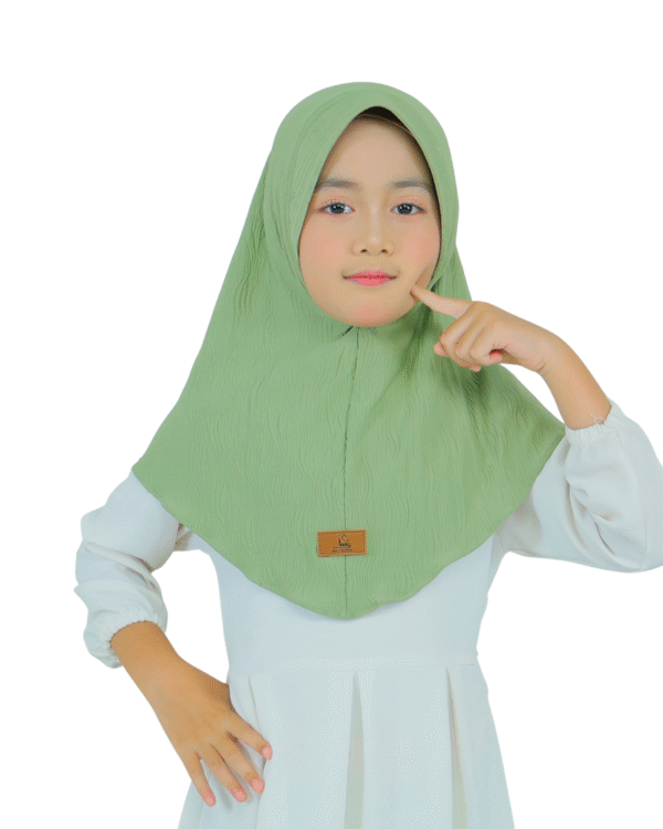 Decent Light Green Hijab for Kids