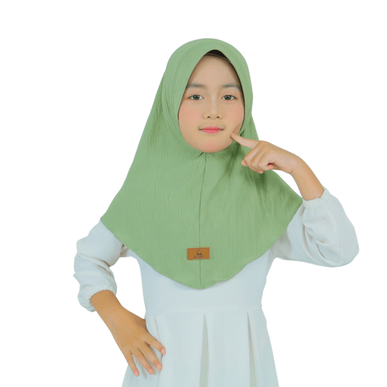 Decent Light Green Hijab for Kids
