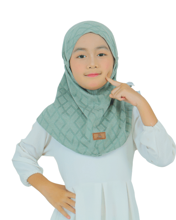 Luxury Green Hijab for Kids