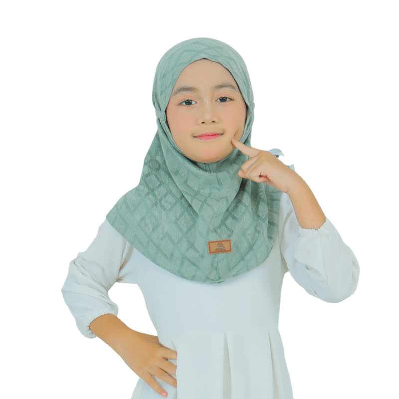 Luxury Green Hijab for Kids