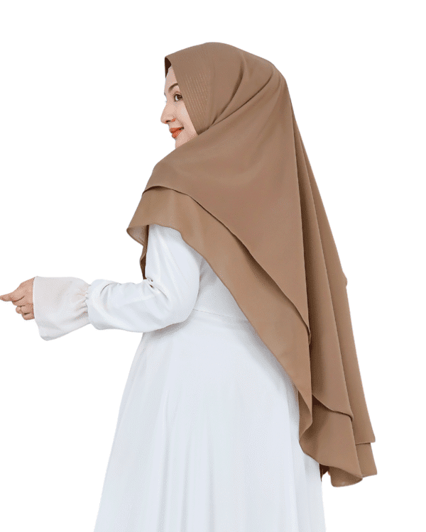 Elegant Muted Brown Hijab for Girls – Soft, Stylish & Comfortable Wear - Image 2
