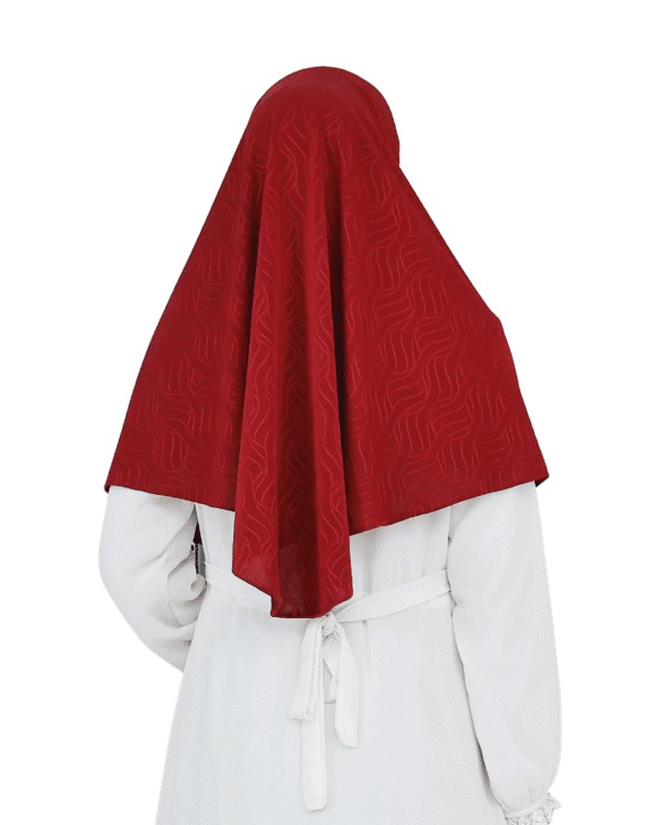 Luxurious Patterned Maroon Hijab for Girls – Elegant & Comfortable Wear - Image 3