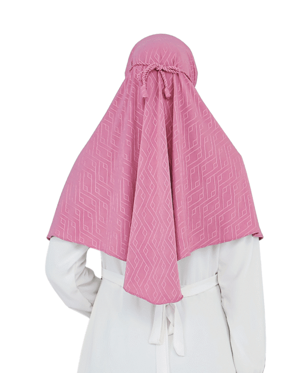 Charming Patterned Mauve Hijab for Girls – Elegant & Comfortable Wear - Image 3