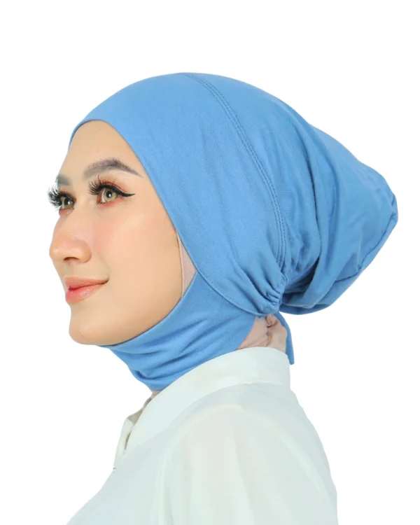 Serene Blue Comfort Turban – Soft & Effortless Style - Image 2