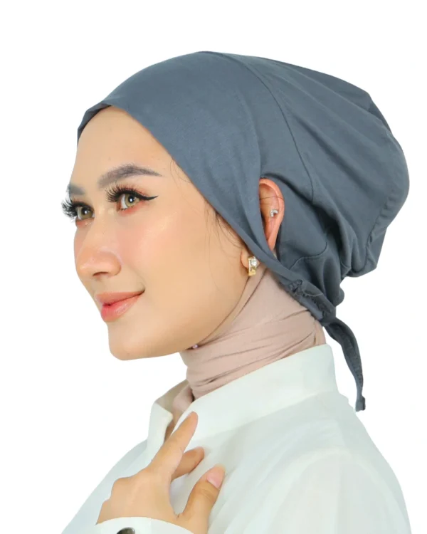 Chic Charcoal Grey Comfort Turban – Elegant Everyday Wear - Image 2