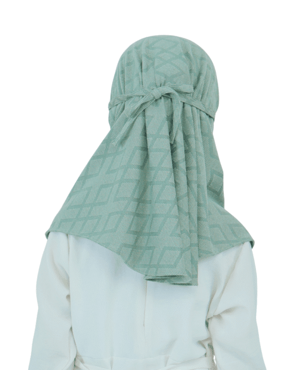 Luxury Green Hijab for Kids – Soft, Elegant & Comfortable Wear - Image 3