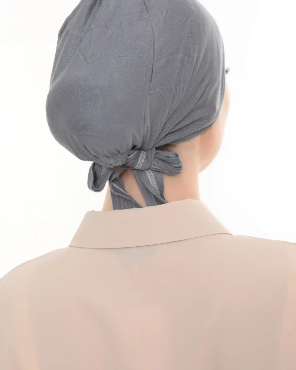Soft Charcoal Grey Slip On Turban Cap – Modest & Chic - Image 6