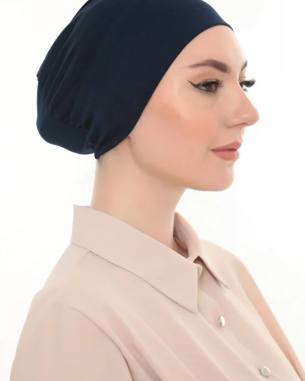 Navy Blue Half Cap Turban for Women – Simple & Elegant - Image 4