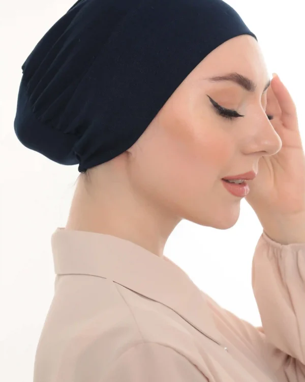 Navy Blue Half Cap Turban for Women – Simple & Elegant - Image 5