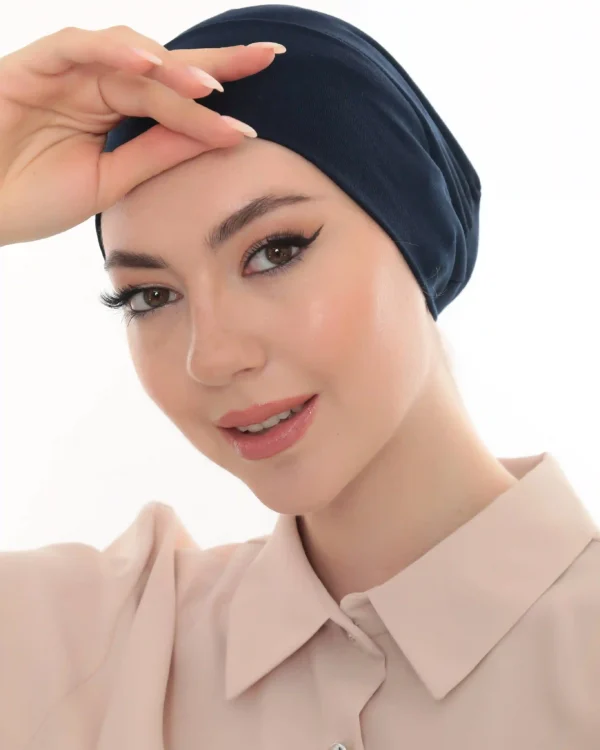Navy Blue Half Cap Turban for Women – Simple & Elegant - Image 6