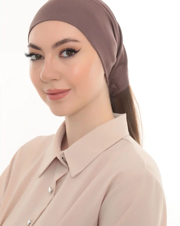 Mocha Brown Tie Back Turban Bandana – Elegant & Comfy - Image 3