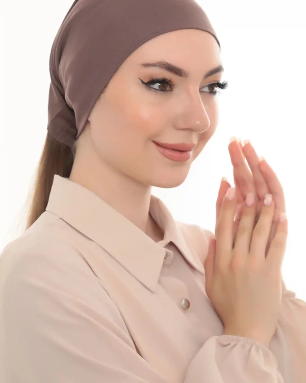 Mocha Brown Tie Back Turban Bandana – Elegant & Comfy - Image 5
