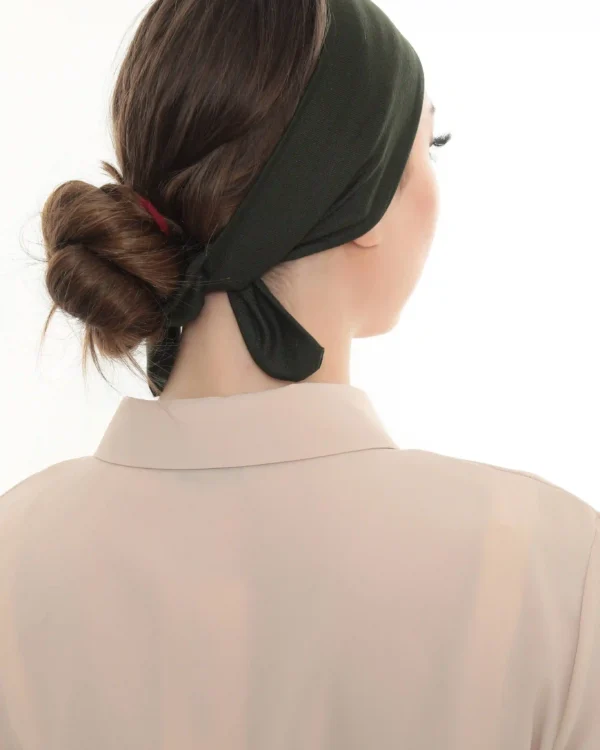 Olive Green Tie Back Turban Headband – Chic & Comfy - Image 6