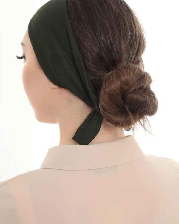 Olive Green Tie Back Turban Headband – Chic & Comfy - Image 7
