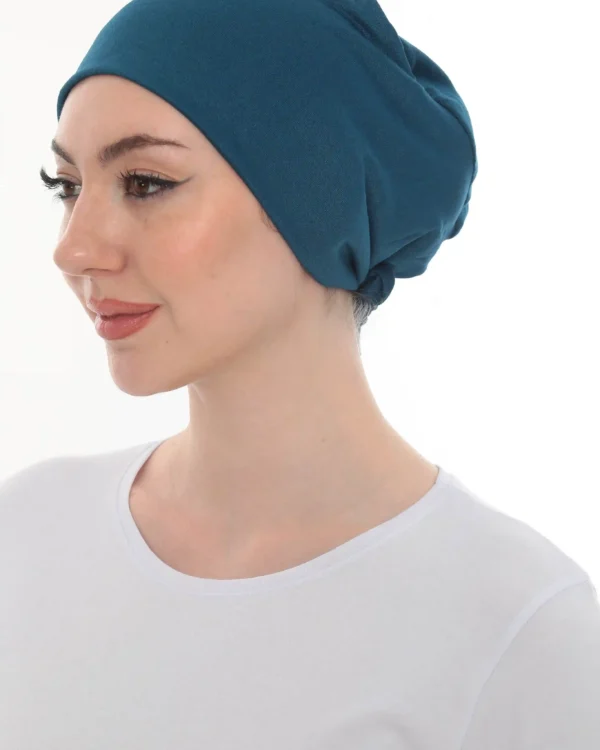 Seamless Deep Teal Tie Back Turban – Elegant & Comfy - Image 2