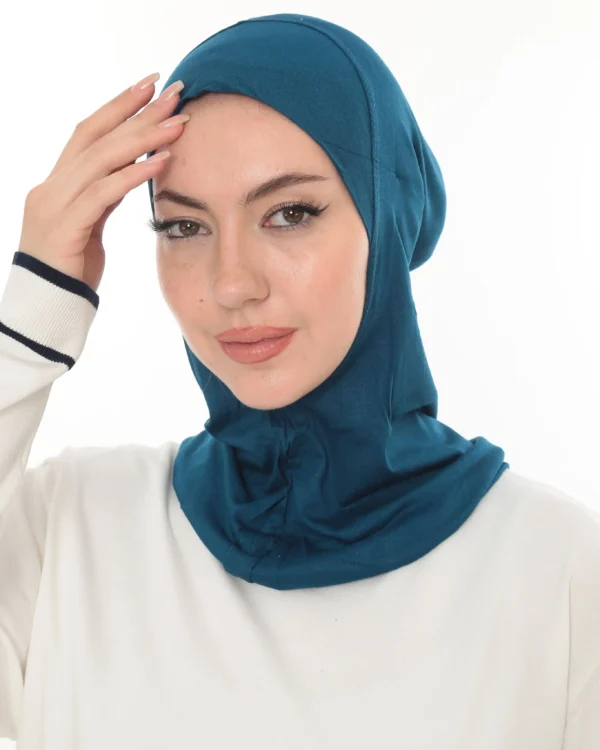 Deep Teal Jersey Turban for Women – Soft & Stylish Fit - Image 2