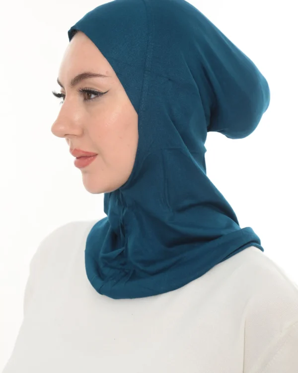 Deep Teal Jersey Turban for Women – Soft & Stylish Fit - Image 4