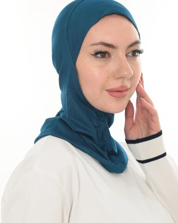 Deep Teal Jersey Turban for Women – Soft & Stylish Fit - Image 3