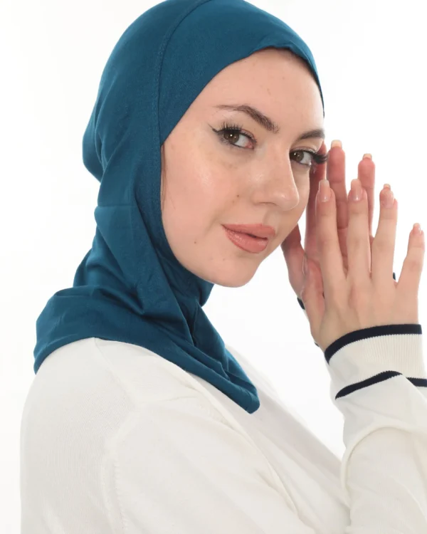 Deep Teal Jersey Turban for Women – Soft & Stylish Fit - Image 6