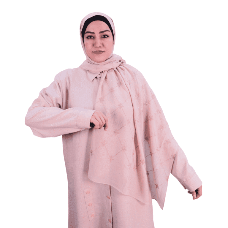 Light Pink Embellished Floral Shawl