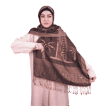 Brown Dual Tone Palm Tree Jacquard Shawl – Elegant Wrap