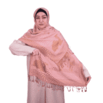 Pink and Gold Camel Motif Jacquard Shawl – Elegant Wrap