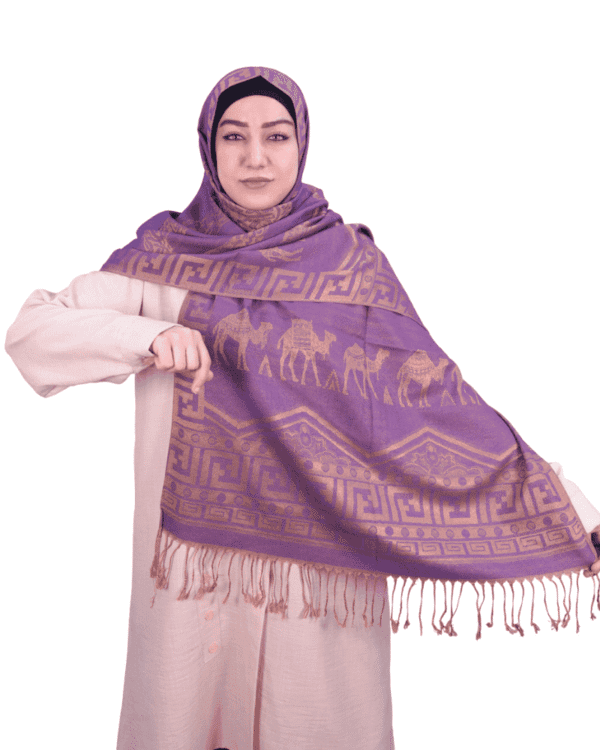 Brown and Black Paisley Jacquard Shawl