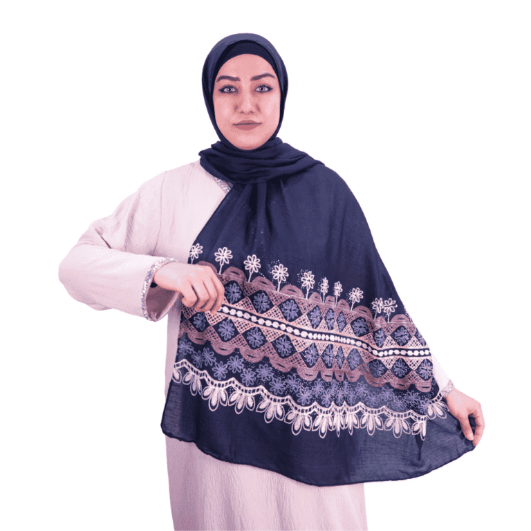 Lace Inspired Midnight Navy Blue Shawl
