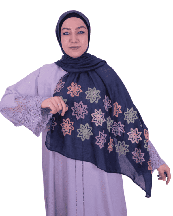 Blooming Floral Midnight Purple Shawl