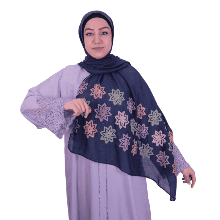 Blooming Floral Midnight Purple Shawl