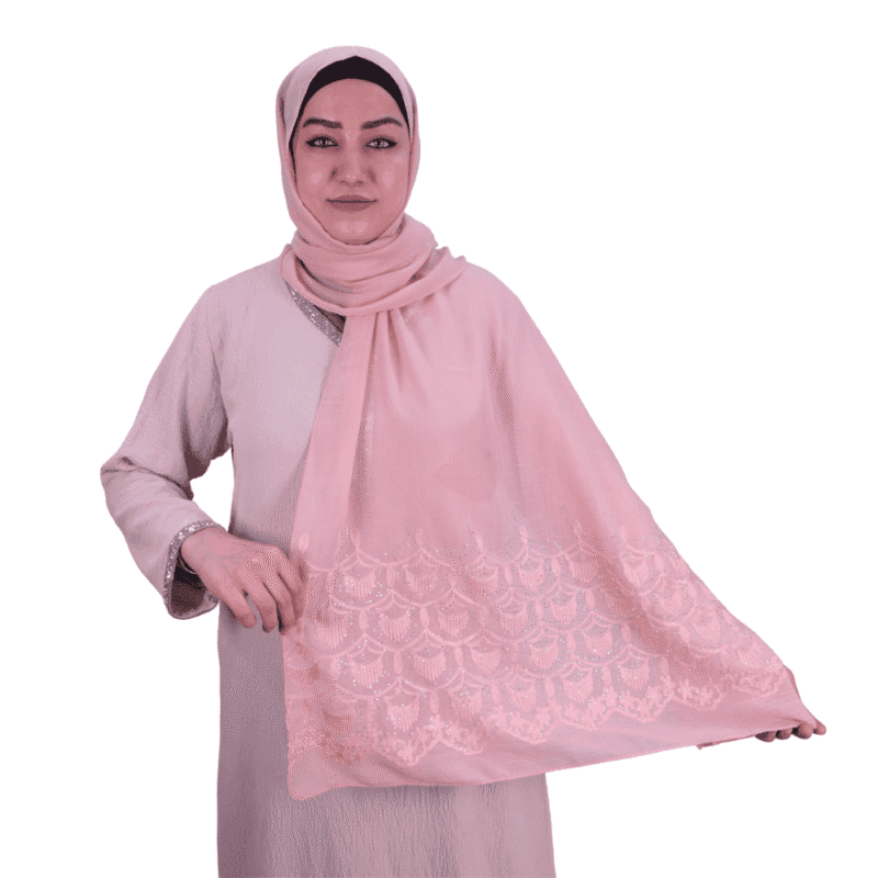 Embellished Pastel Pink Shawl