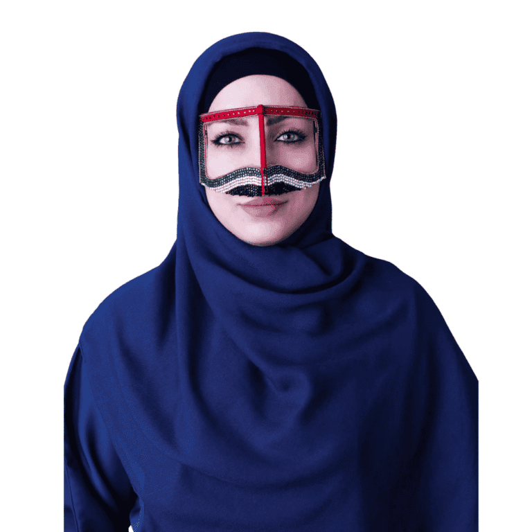 Beaded Battoulah with Navy Blue Niqab