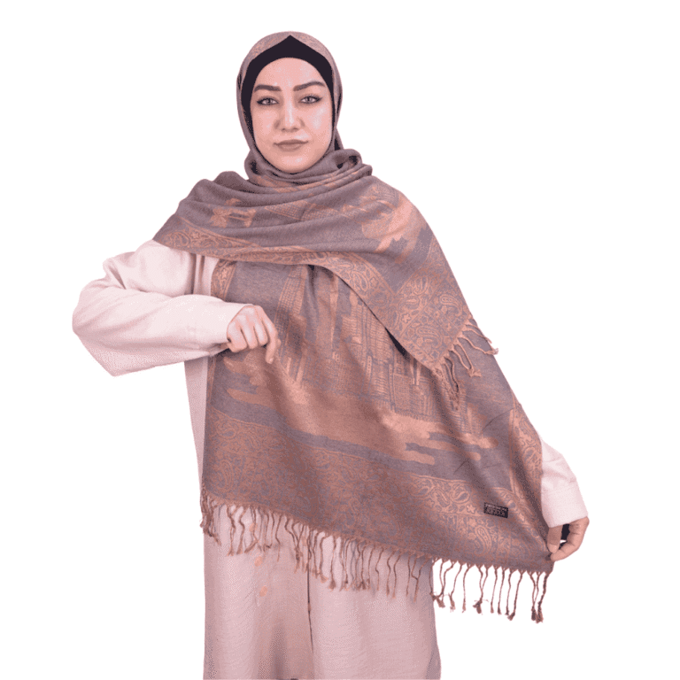 Taupe Urban Jacquard Oversized Shawl