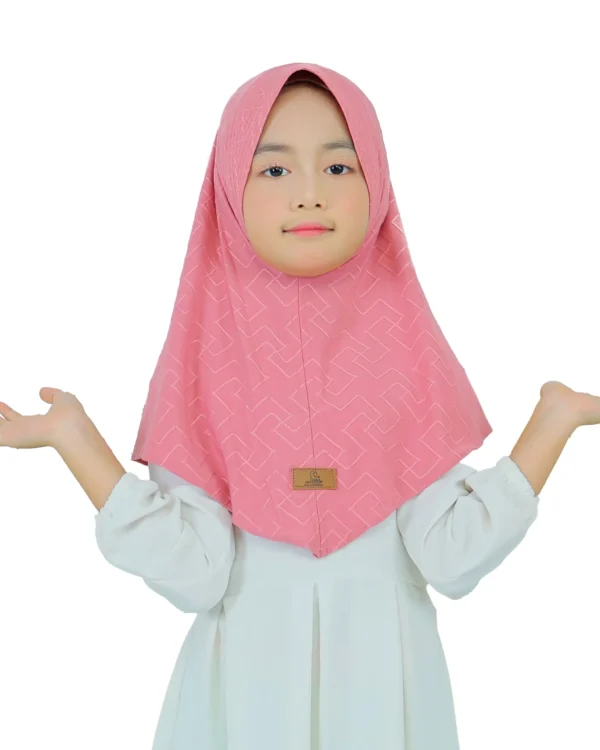 Pink Cotton Hijab for Kids